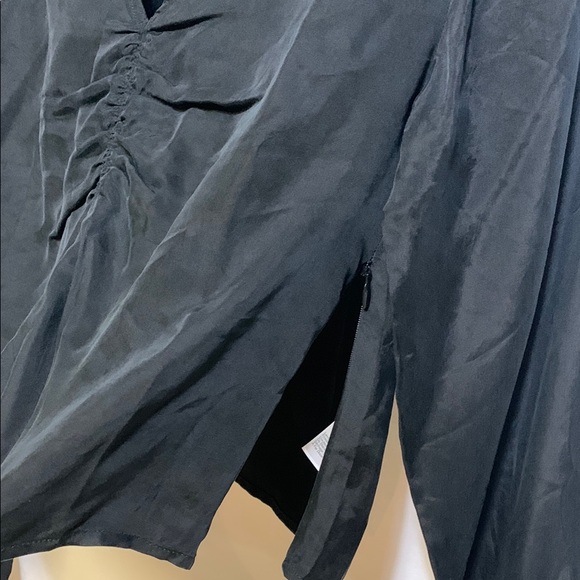 Madewell Black Ruched Long Sleeve Blouse - Picture 6 of 11